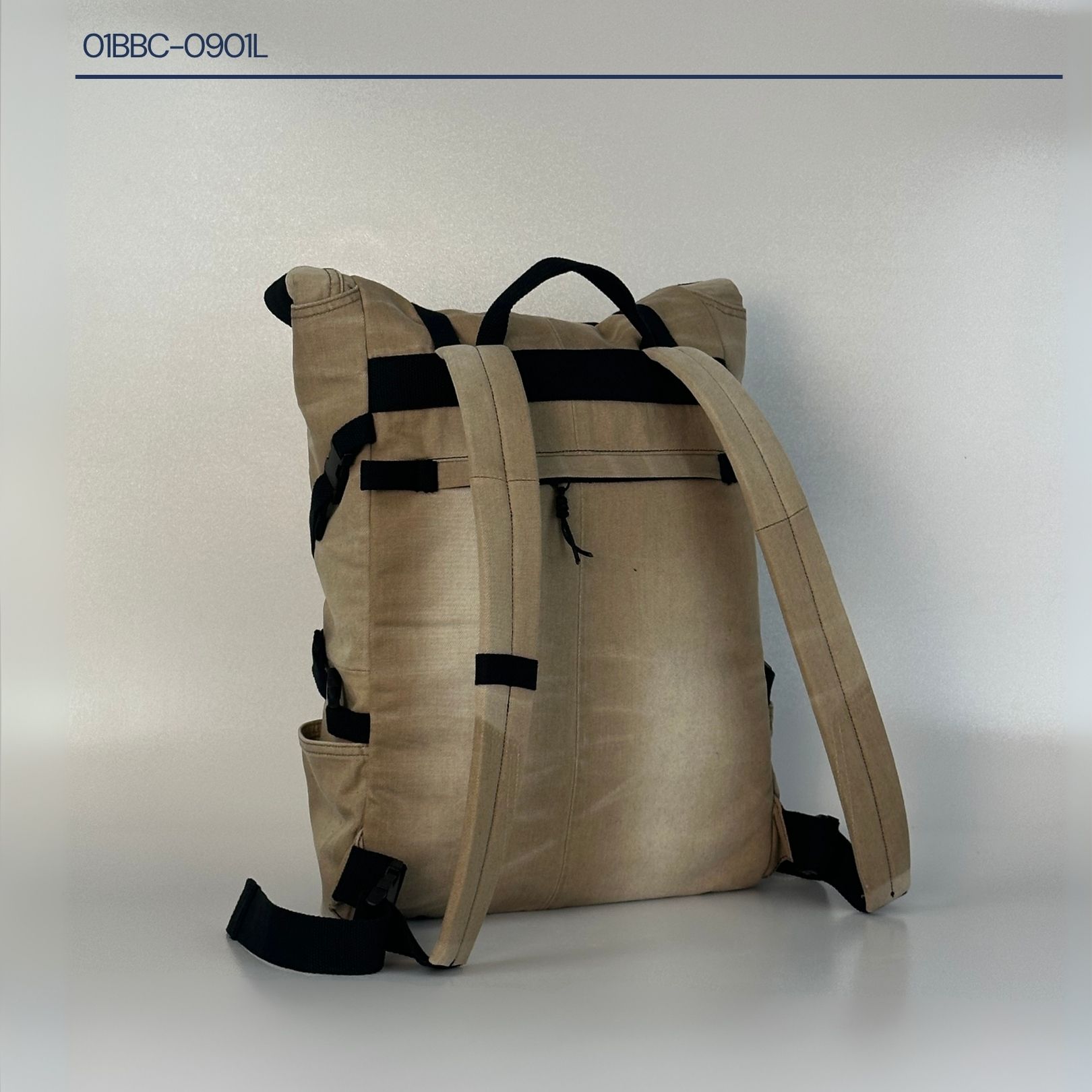 Yellow Beige Denim Buddy Backpack - Image 2