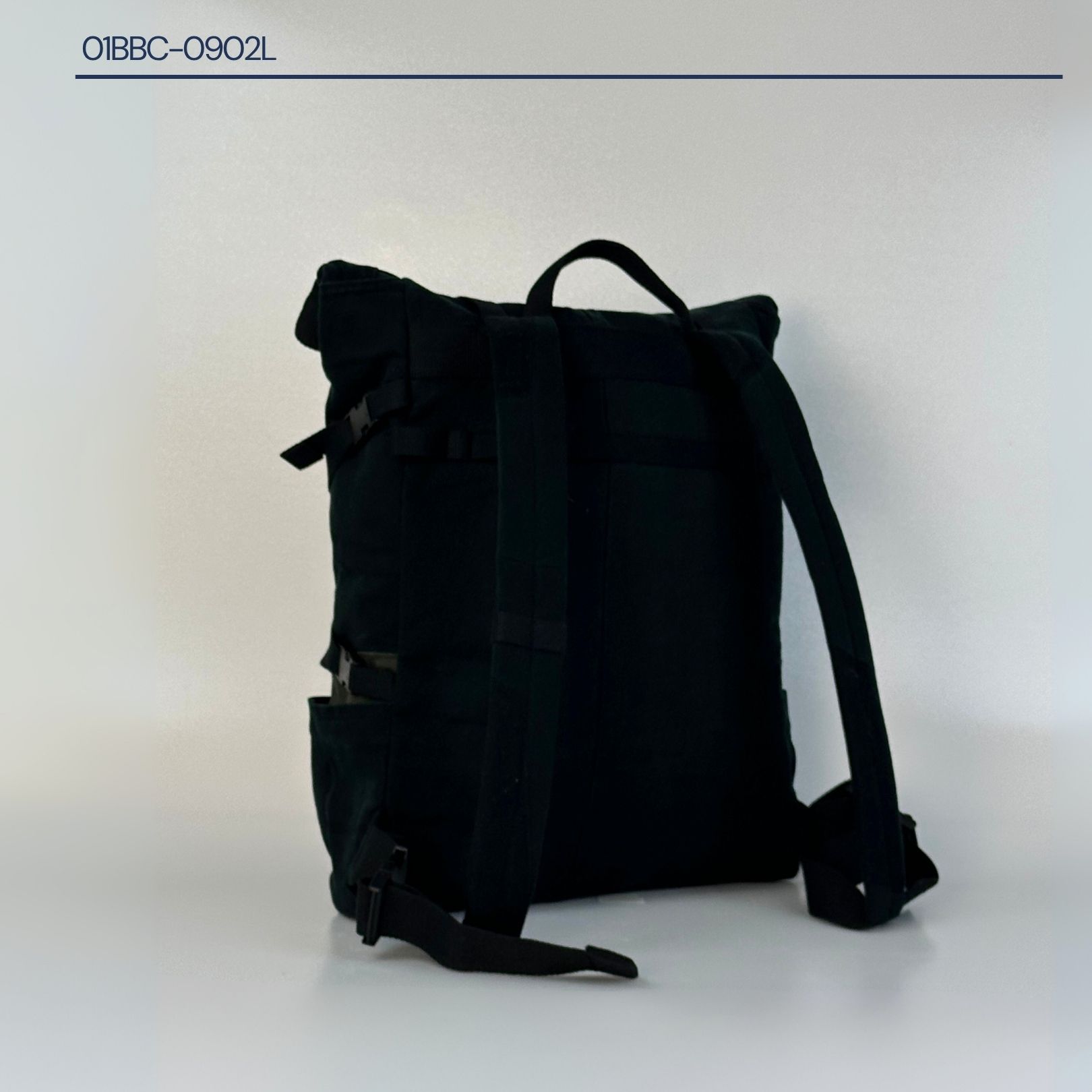 Simple Black Denim Buddy Backpack - Image 15